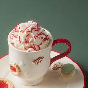 ❤️NWT Holiday Stoneware Mug with Festive Macaron Design | Holifaye